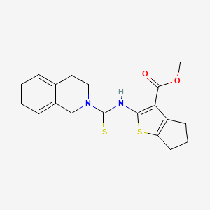 molecular formula C19H20N2O2S2 B4127883 methyl 2-[(3,4-dihydro-2(1H)-isoquinolinylcarbonothioyl)amino]-5,6-dihydro-4H-cyclopenta[b]thiophene-3-carboxylate 
