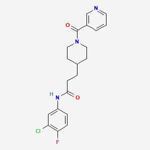 molecular formula C20H21ClFN3O2 B4127888 N-(3-chloro-4-fluorophenyl)-3-[1-(3-pyridinylcarbonyl)-4-piperidinyl]propanamide 