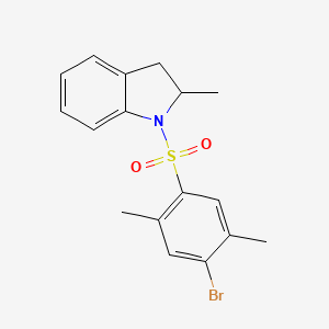 molecular formula C17H18BrNO2S B4127900 1-[(4-bromo-2,5-dimethylphenyl)sulfonyl]-2-methylindoline 
