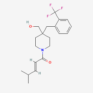 molecular formula C20H26F3NO2 B4127904 {1-[(2E)-4-methyl-2-pentenoyl]-4-[2-(trifluoromethyl)benzyl]-4-piperidinyl}methanol 