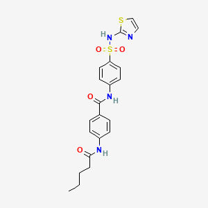 molecular formula C21H22N4O4S2 B4127909 4-(pentanoylamino)-N-{4-[(1,3-thiazol-2-ylamino)sulfonyl]phenyl}benzamide 