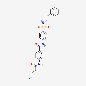 molecular formula C26H29N3O4S B4127912 4-(pentanoylamino)-N-(4-{[(2-phenylethyl)amino]sulfonyl}phenyl)benzamide 