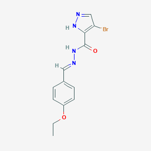 molecular formula C13H13BrN4O2 B412792 4-bromo-N'-(4-ethoxybenzylidene)-1H-pyrazole-5-carbohydrazide 