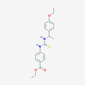 molecular formula C20H24N2O3S B4127921 ethyl 4-[({[1-(4-ethoxyphenyl)ethyl]amino}carbonothioyl)amino]benzoate 