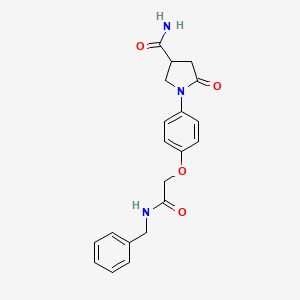 molecular formula C20H21N3O4 B4127931 1-{4-[2-(benzylamino)-2-oxoethoxy]phenyl}-5-oxo-3-pyrrolidinecarboxamide 