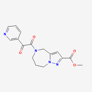 molecular formula C16H16N4O4 B4127937 methyl 5-[oxo(pyridin-3-yl)acetyl]-5,6,7,8-tetrahydro-4H-pyrazolo[1,5-a][1,4]diazepine-2-carboxylate 
