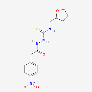 molecular formula C14H18N4O4S B4127958 2-[(4-nitrophenyl)acetyl]-N-(tetrahydro-2-furanylmethyl)hydrazinecarbothioamide 