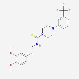 molecular formula C22H26F3N3O2S B4127960 N-[2-(3,4-dimethoxyphenyl)ethyl]-4-[3-(trifluoromethyl)phenyl]-1-piperazinecarbothioamide 