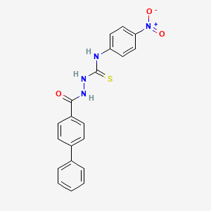 molecular formula C20H16N4O3S B4127962 2-(4-biphenylylcarbonyl)-N-(4-nitrophenyl)hydrazinecarbothioamide 