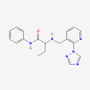 N-phenyl-2-({[2-(1H-1,2,4-triazol-1-yl)pyridin-3-yl]methyl}amino)butanamide