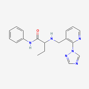 molecular formula C18H20N6O B4127967 N-phenyl-2-({[2-(1H-1,2,4-triazol-1-yl)pyridin-3-yl]methyl}amino)butanamide 