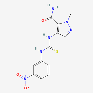 molecular formula C12H12N6O3S B4127971 1-methyl-4-({[(3-nitrophenyl)amino]carbonothioyl}amino)-1H-pyrazole-5-carboxamide 