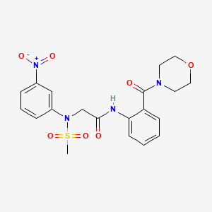 molecular formula C20H22N4O7S B4127979 N~2~-(methylsulfonyl)-N~1~-[2-(4-morpholinylcarbonyl)phenyl]-N~2~-(3-nitrophenyl)glycinamide 
