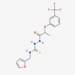 molecular formula C16H16F3N3O3S B4127990 N-(2-furylmethyl)-2-{2-[3-(trifluoromethyl)phenoxy]propanoyl}hydrazinecarbothioamide 
