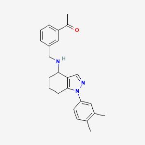 1-[3-({[1-(3,4-dimethylphenyl)-4,5,6,7-tetrahydro-1H-indazol-4-yl]amino}methyl)phenyl]ethanone