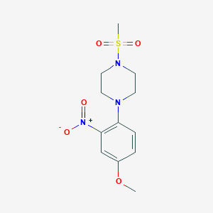 molecular formula C12H17N3O5S B4128007 1-(4-methoxy-2-nitrophenyl)-4-(methylsulfonyl)piperazine 