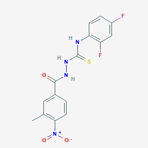 molecular formula C15H12F2N4O3S B4128013 N-(2,4-difluorophenyl)-2-(3-methyl-4-nitrobenzoyl)hydrazinecarbothioamide 