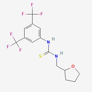 molecular formula C14H14F6N2OS B4128028 N-[3,5-bis(trifluoromethyl)phenyl]-N'-(tetrahydro-2-furanylmethyl)thiourea 