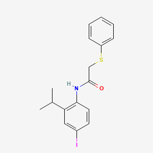 molecular formula C17H18INOS B4128035 N-(4-iodo-2-isopropylphenyl)-2-(phenylthio)acetamide 