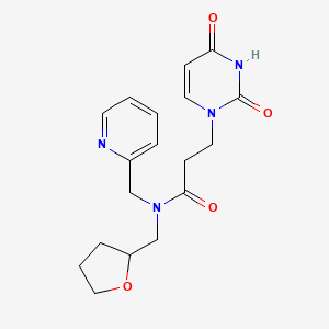molecular formula C18H22N4O4 B4128041 3-(2,4-dioxo-3,4-dihydropyrimidin-1(2H)-yl)-N-(pyridin-2-ylmethyl)-N-(tetrahydrofuran-2-ylmethyl)propanamide 