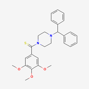molecular formula C27H30N2O3S B4128055 1-(diphenylmethyl)-4-[(3,4,5-trimethoxyphenyl)carbonothioyl]piperazine 