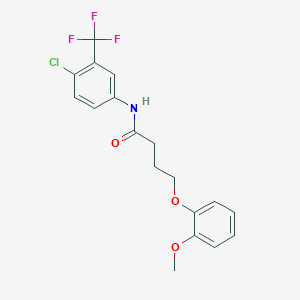 molecular formula C18H17ClF3NO3 B4128069 N-[4-chloro-3-(trifluoromethyl)phenyl]-4-(2-methoxyphenoxy)butanamide 