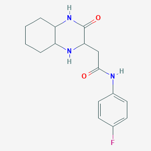 N-(4-fluorophenyl)-2-(3-oxodecahydro-2-quinoxalinyl)acetamide