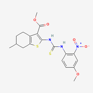 molecular formula C19H21N3O5S2 B4128094 methyl 2-({[(4-methoxy-2-nitrophenyl)amino]carbonothioyl}amino)-6-methyl-4,5,6,7-tetrahydro-1-benzothiophene-3-carboxylate 