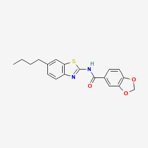 N-(6-butyl-1,3-benzothiazol-2-yl)-1,3-benzodioxole-5-carboxamide