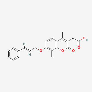 {4,8-dimethyl-2-oxo-7-[(3-phenyl-2-propen-1-yl)oxy]-2H-chromen-3-yl}acetic acid