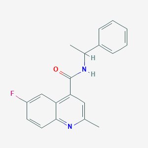 6-fluoro-2-methyl-N-(1-phenylethyl)-4-quinolinecarboxamide