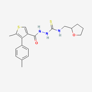 2-{[5-methyl-4-(4-methylphenyl)-3-thienyl]carbonyl}-N-(tetrahydro-2-furanylmethyl)hydrazinecarbothioamide