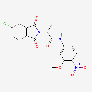 molecular formula C18H18ClN3O6 B4128131 2-(5-chloro-1,3-dioxo-1,3,3a,4,7,7a-hexahydro-2H-isoindol-2-yl)-N-(3-methoxy-4-nitrophenyl)propanamide 