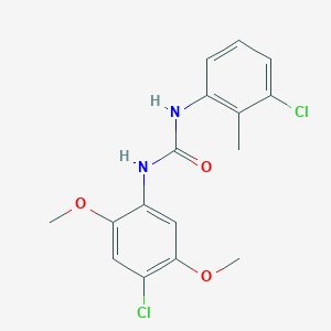 molecular formula C16H16Cl2N2O3 B4128161 N-(4-chloro-2,5-dimethoxyphenyl)-N'-(3-chloro-2-methylphenyl)urea 