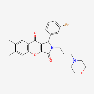 molecular formula C26H27BrN2O4 B4128218 1-(3-bromophenyl)-6,7-dimethyl-2-[3-(4-morpholinyl)propyl]-1,2-dihydrochromeno[2,3-c]pyrrole-3,9-dione 