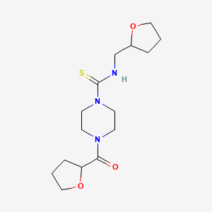 molecular formula C15H25N3O3S B4128245 4-(tetrahydro-2-furanylcarbonyl)-N-(tetrahydro-2-furanylmethyl)-1-piperazinecarbothioamide 