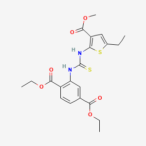 diethyl 2-[({[5-ethyl-3-(methoxycarbonyl)-2-thienyl]amino}carbonothioyl)amino]terephthalate