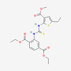 molecular formula C21H24N2O6S2 B4128247 diethyl 2-[({[5-ethyl-3-(methoxycarbonyl)-2-thienyl]amino}carbonothioyl)amino]terephthalate 