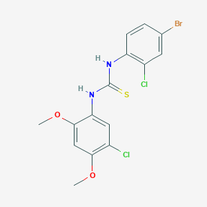 molecular formula C15H13BrCl2N2O2S B4128252 N-(4-bromo-2-chlorophenyl)-N'-(5-chloro-2,4-dimethoxyphenyl)thiourea 