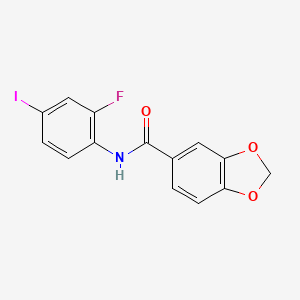 N-(2-fluoro-4-iodophenyl)-1,3-benzodioxole-5-carboxamide