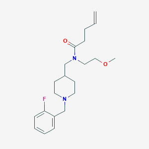 molecular formula C21H31FN2O2 B4128278 N-{[1-(2-fluorobenzyl)-4-piperidinyl]methyl}-N-(2-methoxyethyl)-4-pentenamide 