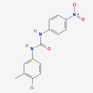 molecular formula C14H12BrN3O3 B4128322 N-(4-bromo-3-methylphenyl)-N'-(4-nitrophenyl)urea 