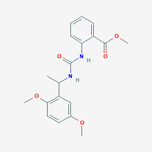 molecular formula C19H22N2O5 B4128338 methyl 2-[({[1-(2,5-dimethoxyphenyl)ethyl]amino}carbonyl)amino]benzoate 