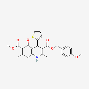 3-(4-methoxybenzyl) 6-methyl 2,7-dimethyl-5-oxo-4-(2-thienyl)-1,4,5,6,7,8-hexahydro-3,6-quinolinedicarboxylate