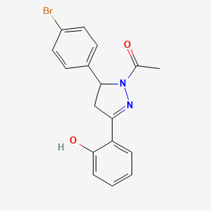 molecular formula C17H15BrN2O2 B4128394 2-[1-acetyl-5-(4-bromophenyl)-4,5-dihydro-1H-pyrazol-3-yl]phenol 