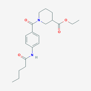 molecular formula C20H28N2O4 B4128400 ethyl 1-[4-(pentanoylamino)benzoyl]-3-piperidinecarboxylate 