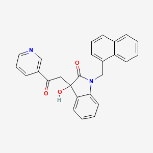 molecular formula C26H20N2O3 B4128406 3-hydroxy-1-(1-naphthylmethyl)-3-[2-oxo-2-(3-pyridinyl)ethyl]-1,3-dihydro-2H-indol-2-one 