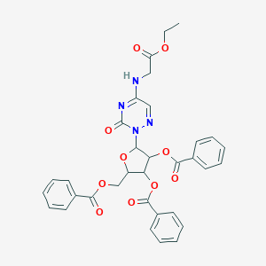ethyl N-{3-oxo-2-[2,3,5-tris-O-(phenylcarbonyl)pentofuranosyl]-2,3-dihydro-1,2,4-triazin-5-yl}glycinate