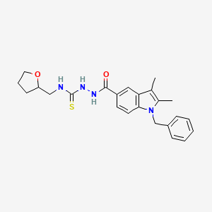 2-[(1-benzyl-2,3-dimethyl-1H-indol-5-yl)carbonyl]-N-(tetrahydro-2-furanylmethyl)hydrazinecarbothioamide