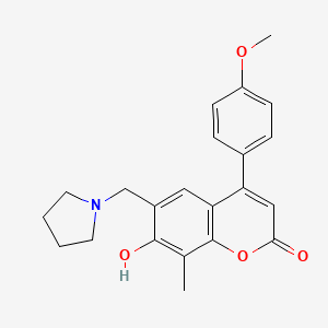 7-hydroxy-4-(4-methoxyphenyl)-8-methyl-6-(1-pyrrolidinylmethyl)-2H-chromen-2-one